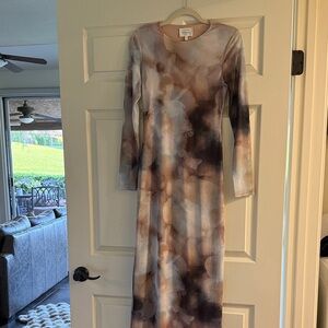 Boheme Earthy Tones Long Sleeve Dress